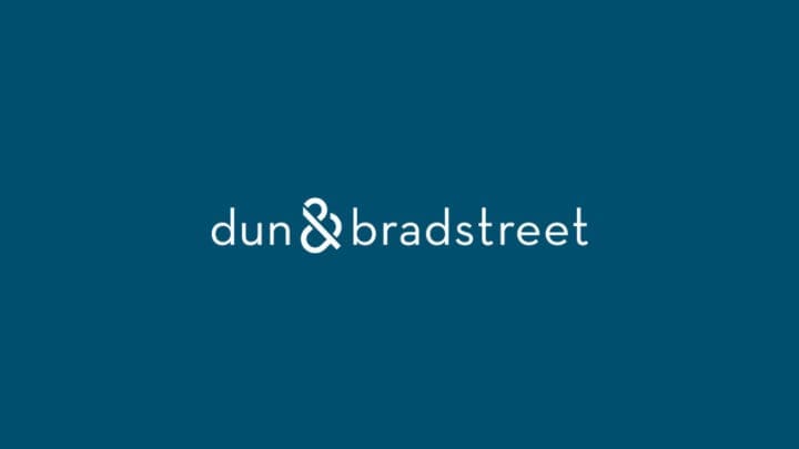 Dun & Bradstreet logo on a blue background.