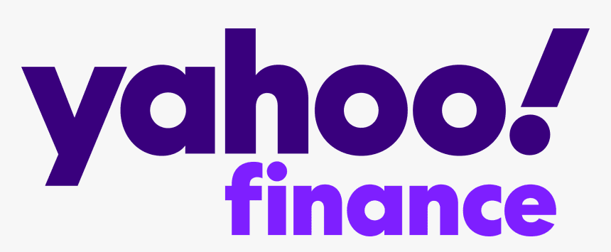 Close-up of the Yahoo Finance logo in purple and violet.